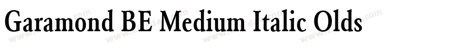 Garamond BE Medium Italic Oldstyle Figures字体转换